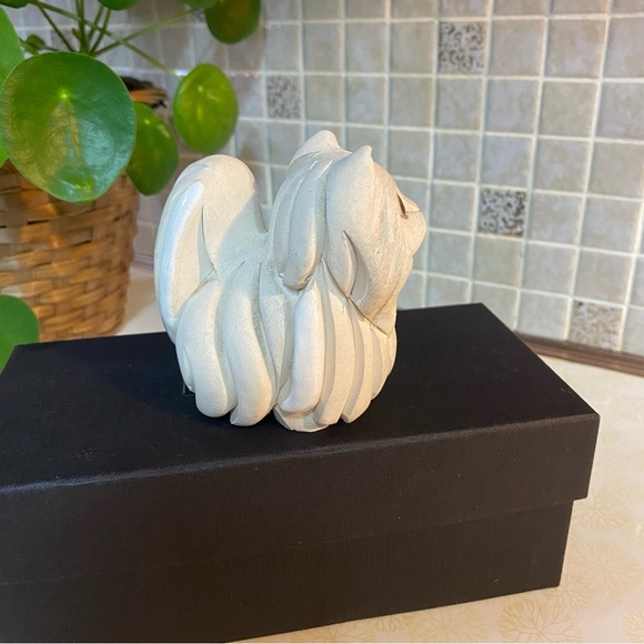 Vintage Artesania Rinconada Uruguay Hand Carved Clay Persian Cat White - Picture 6 of 7